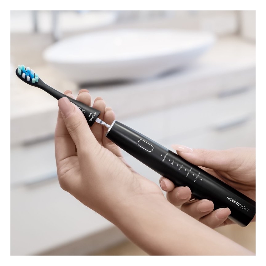 Niceboy ION Sonic - Ultraskaņas zobu birste 800 mAh IPX7 melna