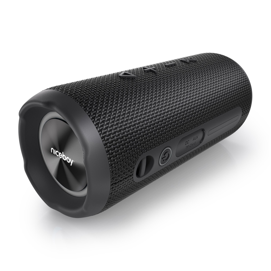 Niceboy Nexus - LED Bezvadu skaļrunis ar mikrofonu 26W/4000 mAh IPX6 melna