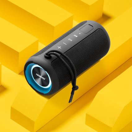 Niceboy Orion - LED Bezvadu skaļrunis ar mikrofonu 24W/2200 mAh IPX7 melna