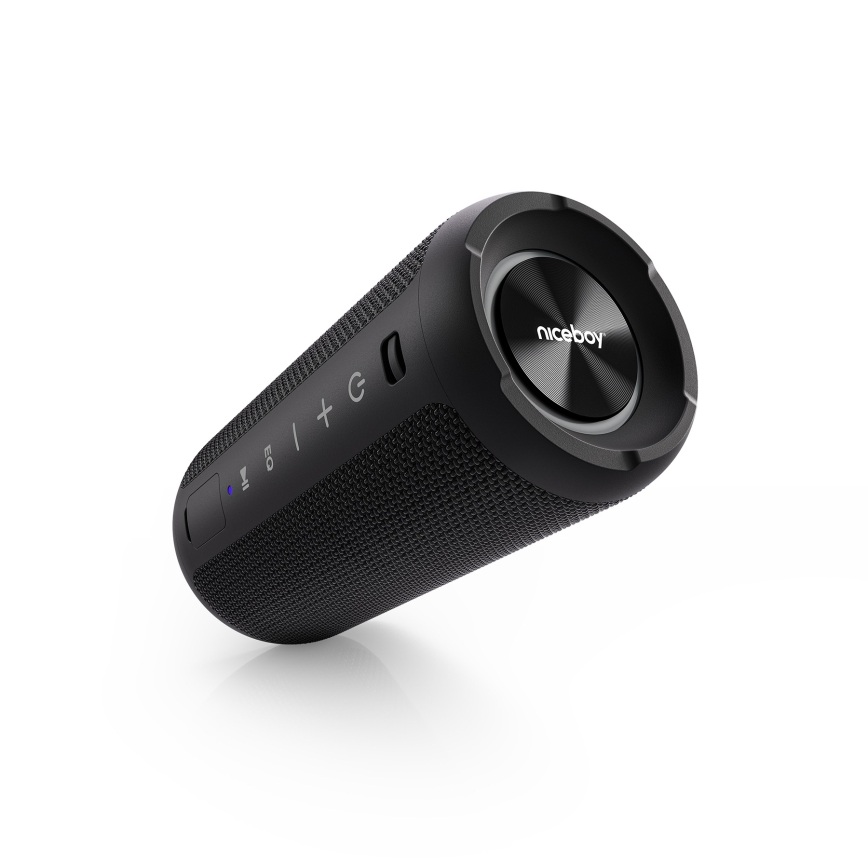 Niceboy Orion - LED Bezvadu skaļrunis ar mikrofonu 24W/2200 mAh IPX7 melna