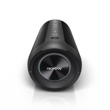 Niceboy Orion - LED Bezvadu skaļrunis ar mikrofonu 24W/2200 mAh IPX7 melna