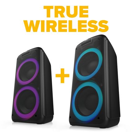 Niceboy PARTY Boss 2 - LED Bezvadu skaļrunis ar mikrofonu un lādētājakumulators funkcija 200W/4500 mAh + tālvadības pults