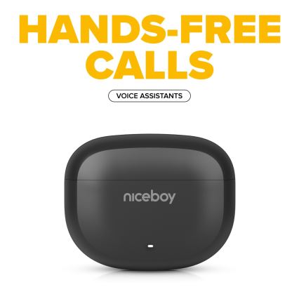 Niceboy Pins 4 - Bezvadu austiņas ar ANC 400 mAh + 2x 50 mAh IPX4 melna