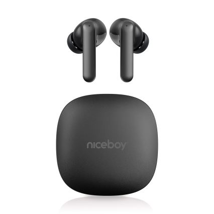 Niceboy Pins 4 PRO - Bezvadu austiņas ar ANC 380 mAh + 2x 35 mAh IP54 melna