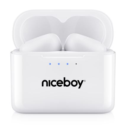 Niceboy Podsie 4 - Bezvadu austiņas IP54, baltas