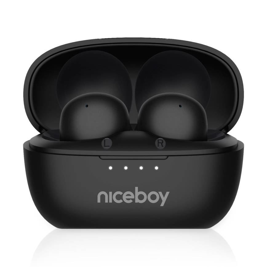 Niceboy Podsie 4 POP - Bezvadu austiņas 400 mAh + 2x 40 mAh IPX4 melna