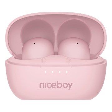 Niceboy Podsie 4 POP - Bezvadu austiņas 400 mAh + 2x 40 mAh IPX4 rozā