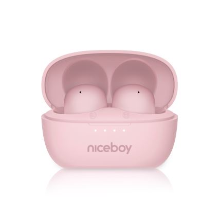 Niceboy Podsie 4 POP - Bezvadu austiņas 400 mAh + 2x 40 mAh IPX4 rozā