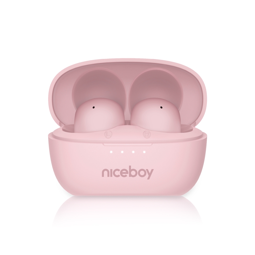 Niceboy Podsie 4 POP - Bezvadu austiņas 400 mAh + 2x 40 mAh IPX4 rozā