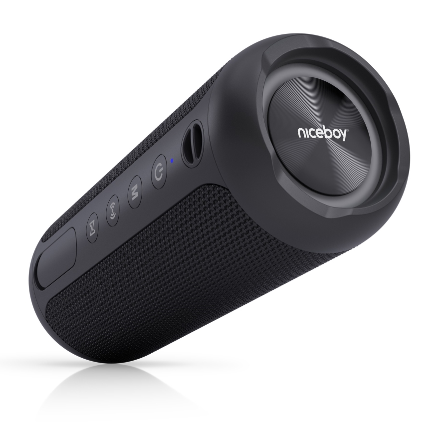 Niceboy Polaris - LED Bezvadu skaļrunis ar mikrofonu 30W/4000 mAh IPX7 melna