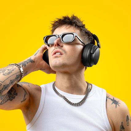 Niceboy Stellar - Bezvadu austiņas ar mikrofonu un ANC 400 mAh IPX4 melna