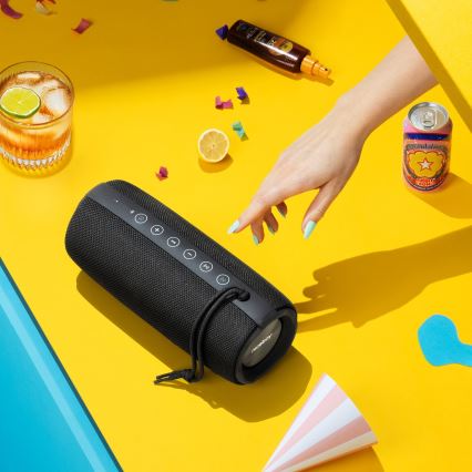 Niceboy Titan 4 - LED Bezvadu skaļrunis ar mikrofonu un lādētājakumulators funkcija 50W/4000 mAh IPX7 melna