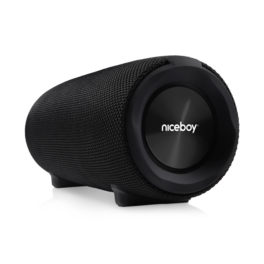 Niceboy Titan 4 - LED Bezvadu skaļrunis ar mikrofonu un lādētājakumulators funkcija 50W/4000 mAh IPX7 melna