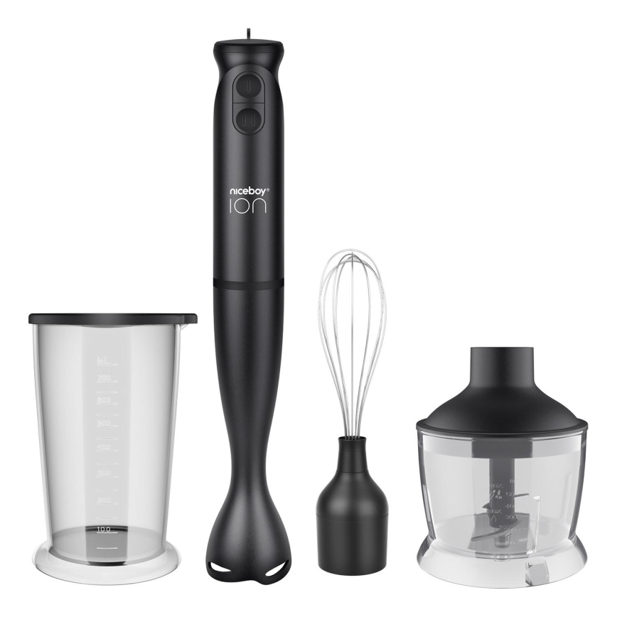 Niceboy Twister T1 Set - rokas blenderis ar piederumiem, 500 W/230 V, melns