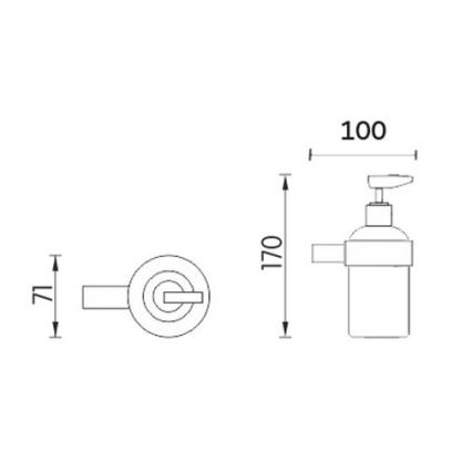 NIMCO BR 11031C-26 - Sienas ziepju dozators BORMO 180 mm matēts stikls/spīdīgi hromēts
