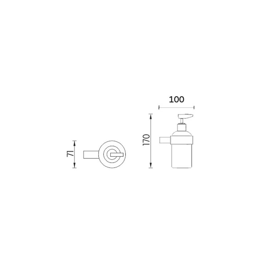 NIMCO BR 11031C-26 - Sienas ziepju dozators BORMO 180 mm matēts stikls/spīdīgi hromēts