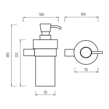NIMCO BR 11031KN-26 - Sienas ziepju dozators BORMO 300 mm balta/spīdīgi hromēts