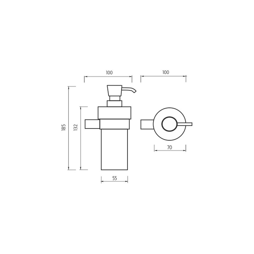 NIMCO BR 11031KN-26 - Sienas ziepju dozators BORMO 300 mm balta/spīdīgi hromēts