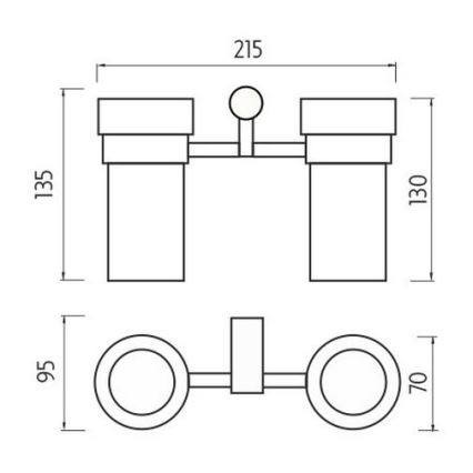 NIMCO BR 11058DW-26 - Pie sienas stiprināms zobu birstes turētājs BORMO matēts stikls/spīdīgi hromēts
