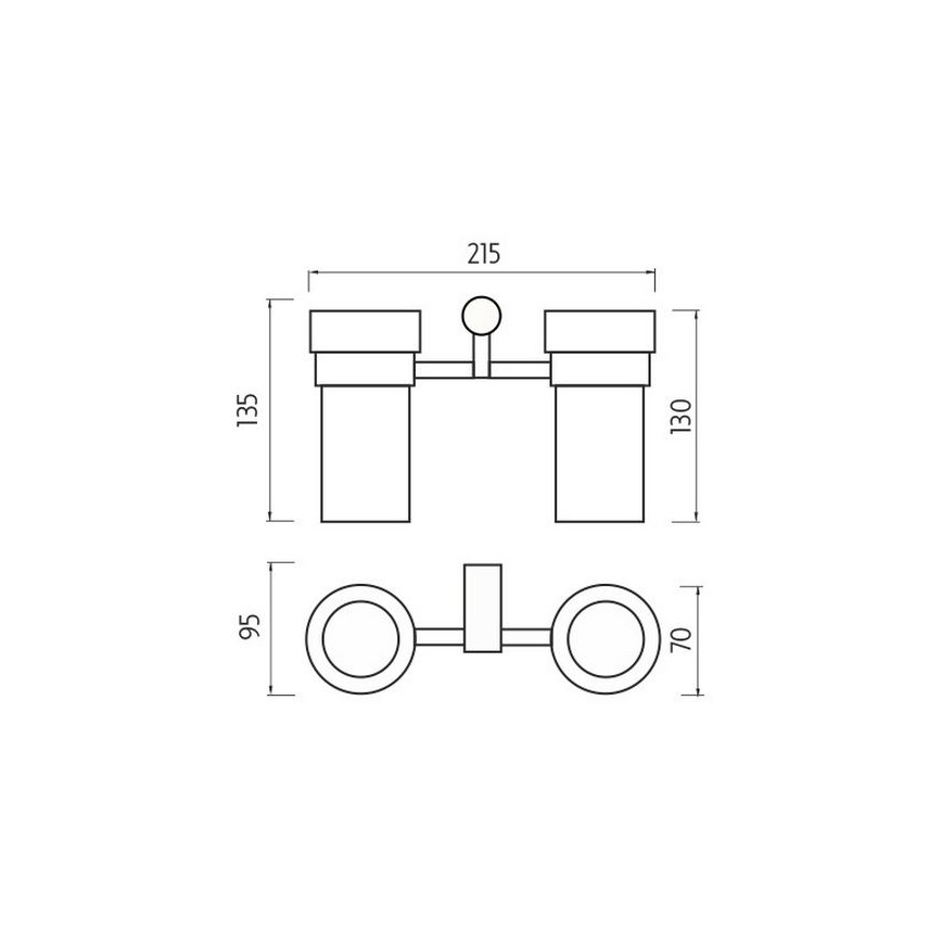 NIMCO BR 11058DW-26 - Pie sienas stiprināms zobu birstes turētājs BORMO matēts stikls/spīdīgi hromēts