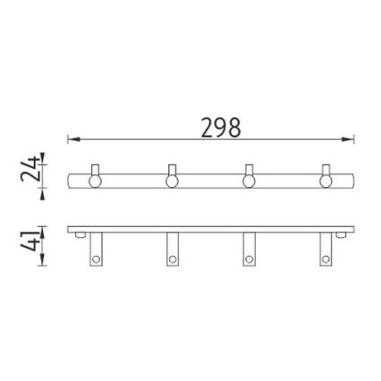 NIMCO BR 11104-26 - Sienas dvieļu turētājs BORMO 30 cm spīdīgi hromēts