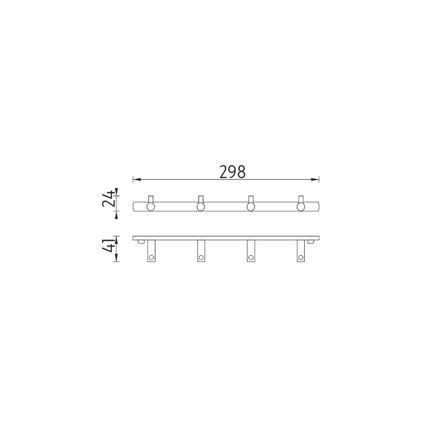 NIMCO BR 11104-26 - Sienas dvieļu turētājs BORMO 30 cm spīdīgi hromēts