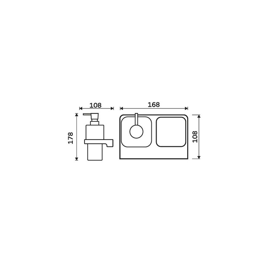 NIMCO MA 2905831H-26 - Sienas ziepju dozators un zobu birstes turētājs MAYA 290 mm matēts stikls/spīdīgi hromēts