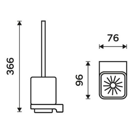 NIMCO MAC 29094KN-90 - Pie sienas stiprināma tualetes birste MAYA balta/matēts melna