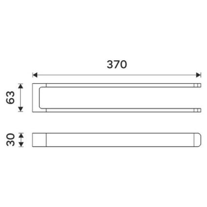 NIMCO MAC 29098-90 - Sienas dvieļu turētājs MAYA 37 cm matēts melna