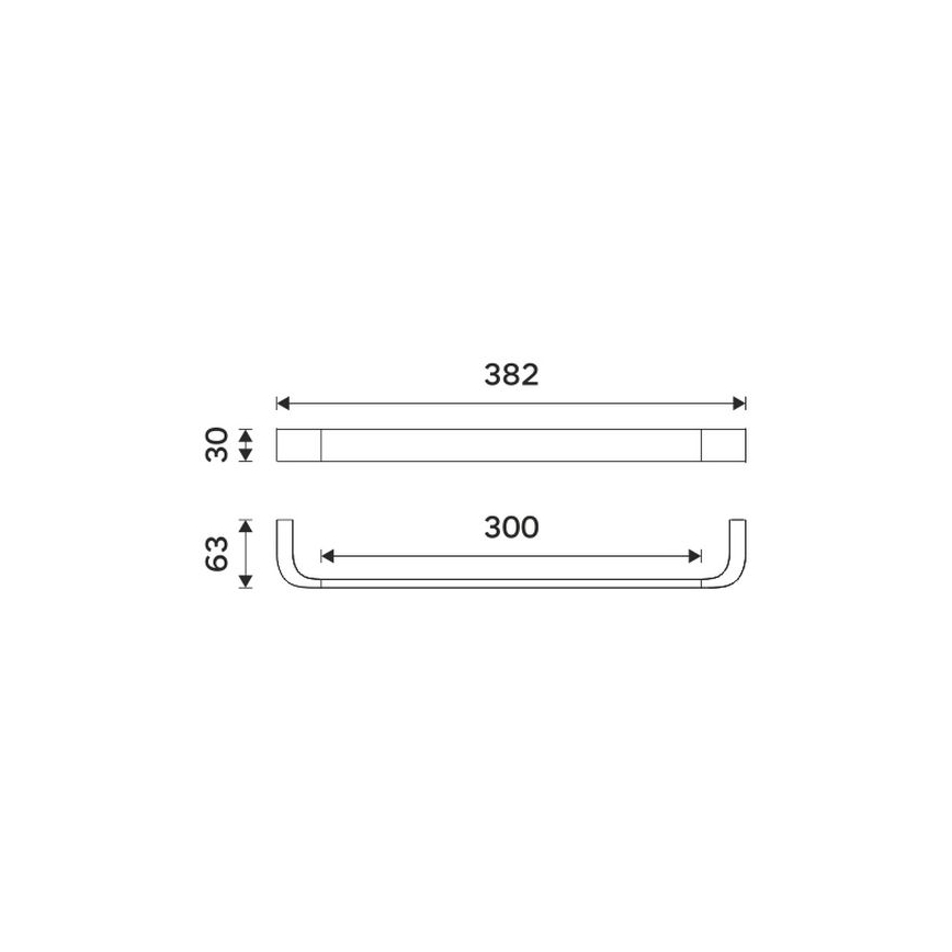 NIMCO NK 30035-26 - Sienas dvieļu turētājs NIKAU 39 cm spīdīgi hromēts