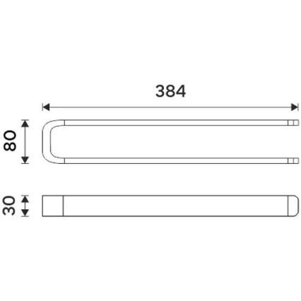 NIMCO NK 30098-26 - Sienas dvieļu turētājs NIKAU 39 cm spīdīgi hromēts