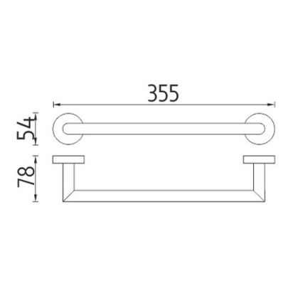 NIMCO UN 13035A-26 - Sienas dvieļu turētājs UNIX 36 cm spīdīgi hromēts