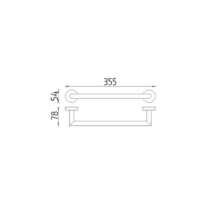 NIMCO UN 13035A-26 - Sienas dvieļu turētājs UNIX 36 cm spīdīgi hromēts