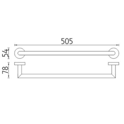 NIMCO UN 13046A-26 - Sienas dvieļu turētājs UNIX 51 cm spīdīgi hromēts