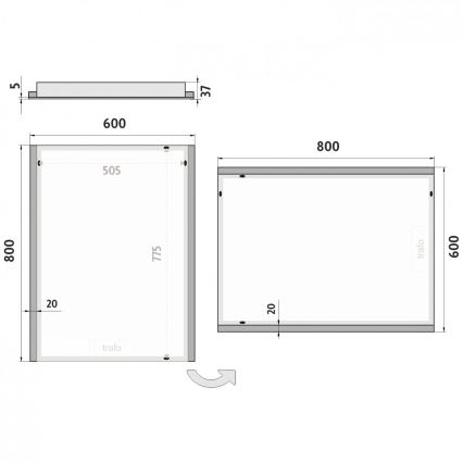 NIMCO ZP 11002 - LED Vannas istabas spogulis ar fona gaismu LED/24W/230V 6500K 80x60 cm IP44