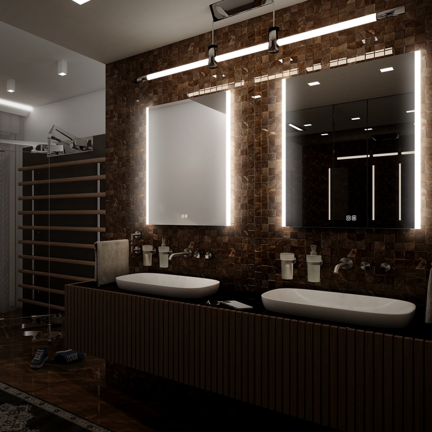 NIMCO ZP 11002VX - LED Aptumšojams vannas istabas spogulis ar fona apgaismojumu LED/24W/230V 3000-6500K 80x60 cm IP44