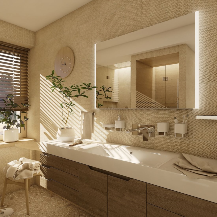 NIMCO ZP 11003 - LED vannas istabas spogulis ar aizmugurējo apgaismojumu LED/21W/230V 6500K 70x80 cm IP44