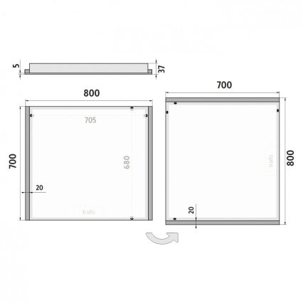 NIMCO ZP 11003 - LED Vannas istabas spogulis ar fona gaismu LED/21W/230V 6500K 70x80 cm IP44