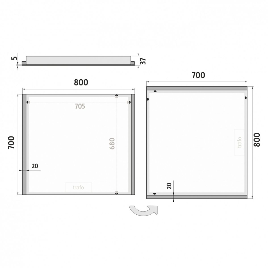 NIMCO ZP 11003 - LED Vannas istabas spogulis ar fona gaismu LED/21W/230V 6500K 70x80 cm IP44