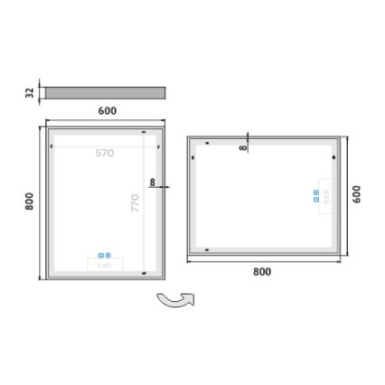 NIMCO ZP 13002VX - LED Aptumšojams vannas istabas spogulis ar fona apgaismojumu LED/41W/230V 3000-6500K 80x60 cm IP44