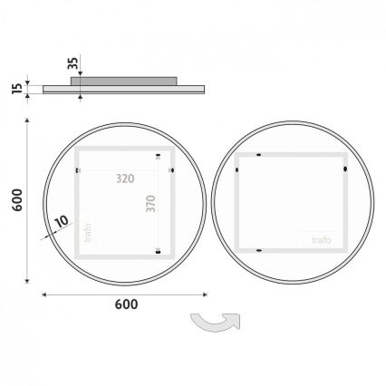 NIMCO ZP 26000R - LED vannas istabas spogulis ar aizmugurējo apgaismojumu LED/26W/230V 6500K Ø 60 cm IP44