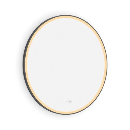 NIMCO ZPC 28000RVX-90 - LED ar regulējamu spilgtumu vannas istabas aizmugurēji apgaismots spogulis LED/26W/230V 3000-6500K Ø 60 cm matēts melns IP44