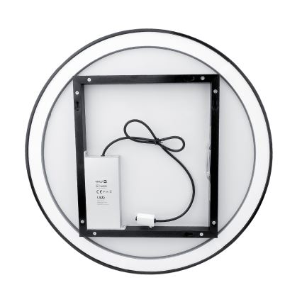 NIMCO ZPC 28000RVX-90 - LED ar regulējamu spilgtumu vannas istabas aizmugurēji apgaismots spogulis LED/26W/230V 3000-6500K Ø 60 cm matēts melns IP44