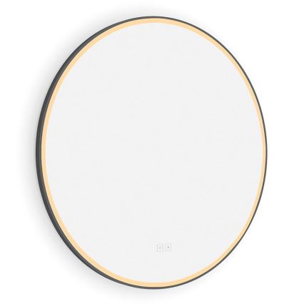NIMCO ZPC 28001RVX-90 - LED Aptumšojams vannas istabas spogulis ar fona apgaismojumu LED/33W/230V 3000-6500K d. 70 cm matēts melna IP44