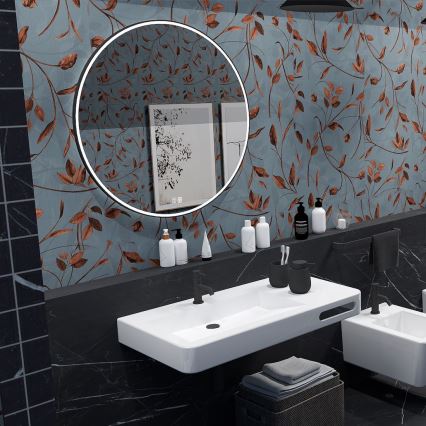 NIMCO ZPC 28001RVX-90 - LED vannas istabas spogulis ar regulējamu spilgtumu, apgaismots LED/33W/230V 3000-6500K Ø 70 cm matēts melns IP44