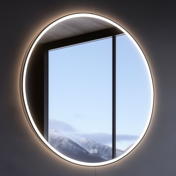 NIMCO ZPC 28001RVX-90 - LED vannas istabas spogulis ar regulējamu spilgtumu, apgaismots LED/33W/230V 3000-6500K Ø 70 cm matēts melns IP44