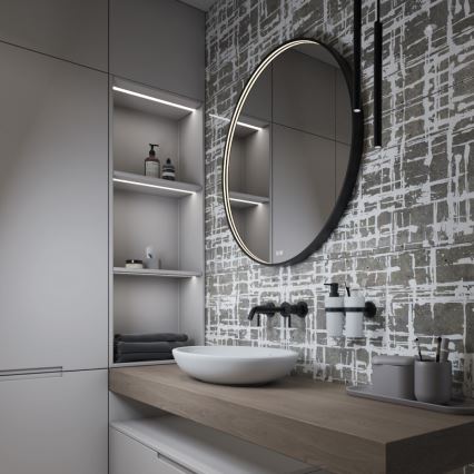 NIMCO ZPC 31000RVX-90 - LED dimējams vannas istabas spogulis ar aizmugures apgaismojumu LED/20W/230V 3000-6500K Ø 60 cm matēta melna IP44