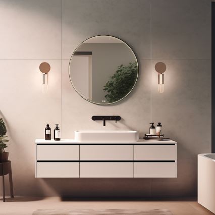 NIMCO ZPC 31001RVX-90 - LED regulējams vannas istabas spogulis ar aizmugurējo LED apgaismojumu LED/22W/230V 3000-6500K diam. 70 cm matētas melnas krāsas IP44