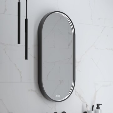 NIMCO ZPC 32002LVX-90 - LED spogulis vannas istabai ar regulējamu spilgtumu un aizmugurējo apgaismojumu LED/25W/230V 3000–6500K 80x40 cm, matēts melns, IP44