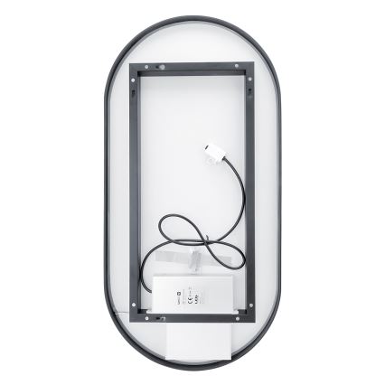 NIMCO ZPC 32002LVX-90 - LED Aptumšojams vannas istabas spogulis ar fona apgaismojumu LED/25W/230V 3000-6500K 80x40 cm matēts melna  IP44